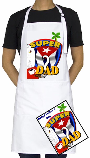 Super Cuban Dad Apron Includes FREE Father's Day Card